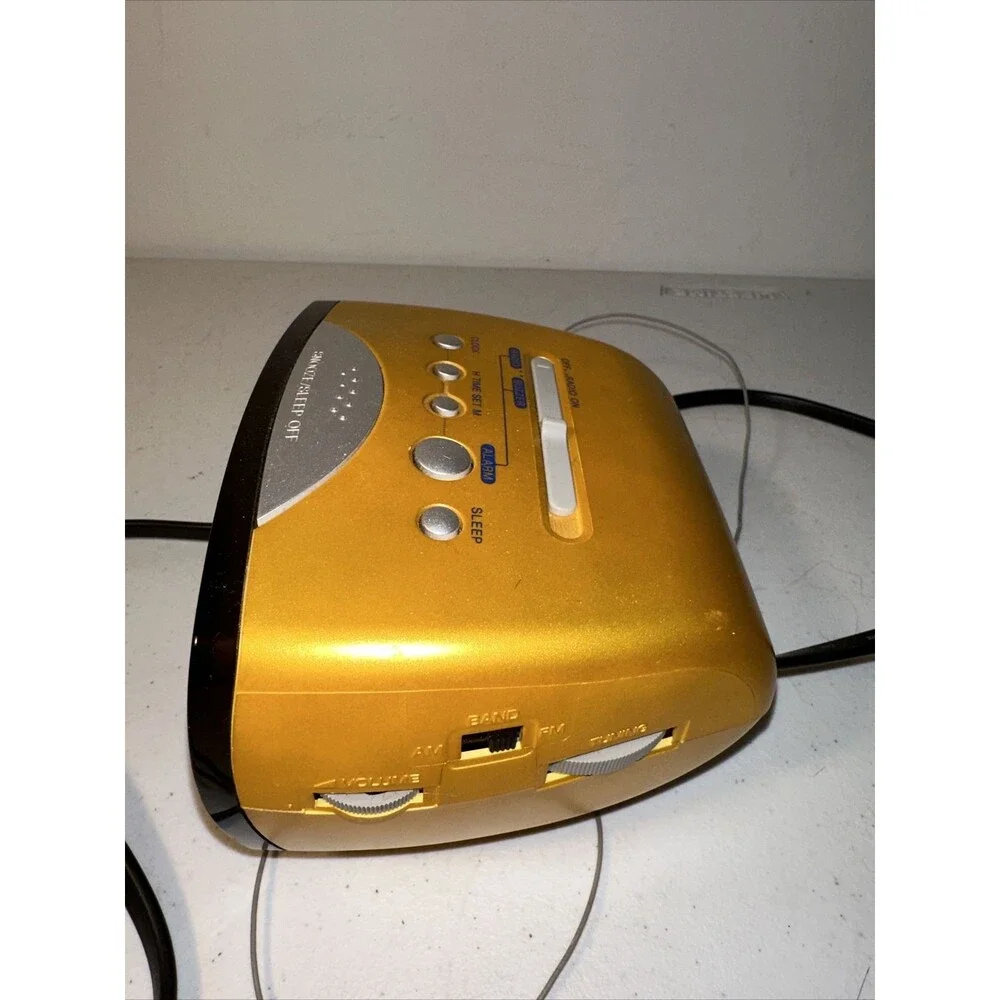 VTG RARE SONY Dream Machine ICF-C111 Radium Gold Orange Alarm Clock Radio TESTED